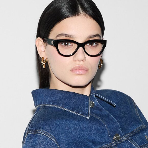 Gucci GG1665O 008 Eyeglasses Black/Nude 53mm Cat Eye Frame - Picture 3 of 12